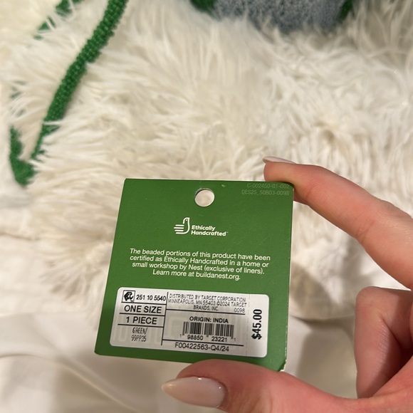 NWT kate spade new york x Target Beaded Classic Rose Drawstring Bucket Bag - Picture 8 of 8